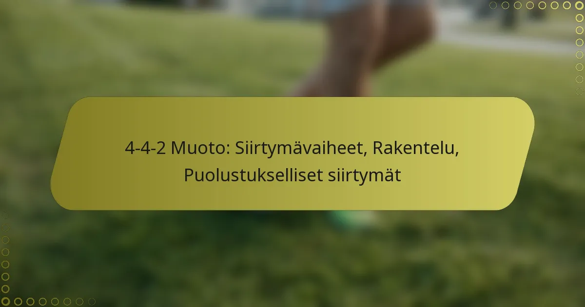4-4-2 Muoto: Siirtymävaiheet, Rakentelu, Puolustukselliset siirtymät